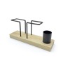 Napkin holder My Bar Brown Black Wood Iron 20 x 5,5 x 8 cm (12 Units)