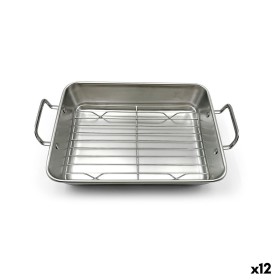 Plateau pour Four Quttin Argenté Acier 25,5 x 20 x 5,5 cm (12 Unités)