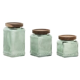 Set de 3 Boites Home ESPRIT Vert Naturel 1 L 3 Pièces