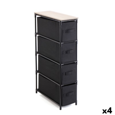 Chest of drawers Confortime Brown Black 47 x 20 x 90 cm (4 Units)