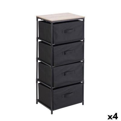 Chest of drawers Confortime Brown Black 40 x 30 x 90 cm (4 Units)
