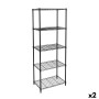 Shelves MobleKit Black Metal 56 x 35 x 158 cm (2 Units)