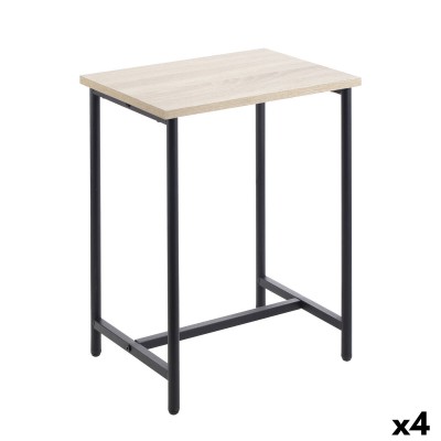 Table d'appoint MobleKit Marron Noir 40 x 30 x 50 cm Métal Bois MDF (4 Unités)