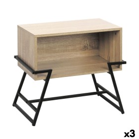 Side table MobleKit Brown Black 50 x 33 x 45 cm Metal MDF Wood (3 Units)