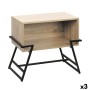 Table d'appoint MobleKit Marron Noir 50 x 33 x 45 cm Métal Bois MDF (3 Unités)