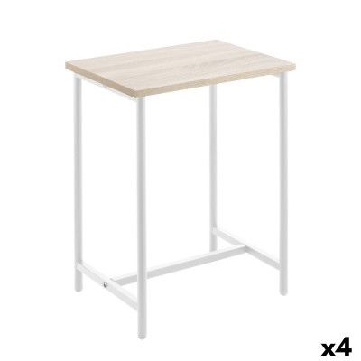 Side table MobleKit White Brown 40 x 30 x 50 cm Metal MDF Wood (4 Units)