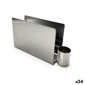 Napkin holder My Bar Silver Steel 16,2 x 4,5 x 9 cm (24 Units)