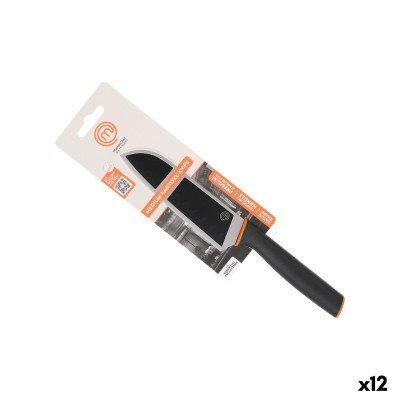 Couteau de cuisine MasterChef SANTOKU Noir Argenté Acier inoxydable 13 cm (12 Unités)