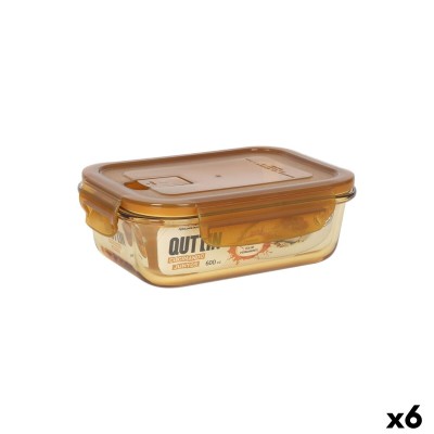 Boîte à lunch Quttin Ambare Rectangulaire 600 ml (6 Unités)