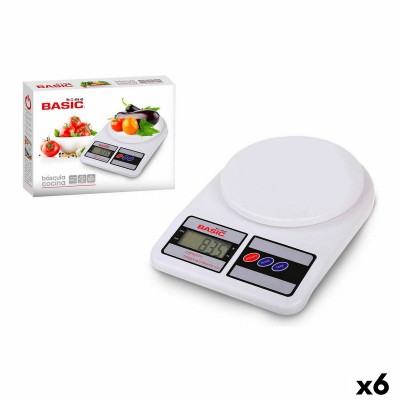 balance de cuisine Basic Home Numérique 7 kg Blanc 23 x 16 x 3,6 cm (6 Unités)