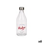 Bouteille en Verre Vivalto Retro Transparent Argenté verre Acier 1 L (6 Unités)