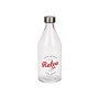 Glass Bottle Vivalto Retro Transparent Silver Glass Steel 1 L (6 Units)