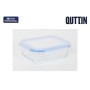 Boîte à lunch Quttin Textury Transparent Verre Borosilicaté Rectangulaire 600 ml (6 Unités)
