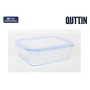 Lunch box Quttin Textury Transparent Borosilicate Glass Rectangular 1 L 1L (6 Units)