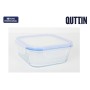 Lunch box Quttin Textury Transparent Borosilicate Glass 1,1 L (6 Units)