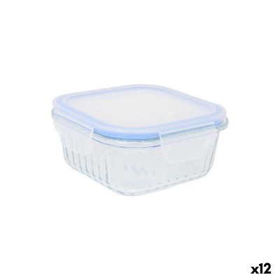 Lunch box Quttin Textury Transparent Borosilicate Glass 500 ml (12 Units)