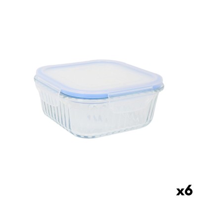 Lunch box Quttin Textury Transparent Borosilicate Glass 750 ml (6 Units)