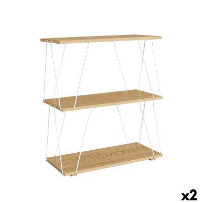 Étagère MobleKit Blanc Marron Bois Métal 60 x 30 x 71,2 cm (2 Unités)