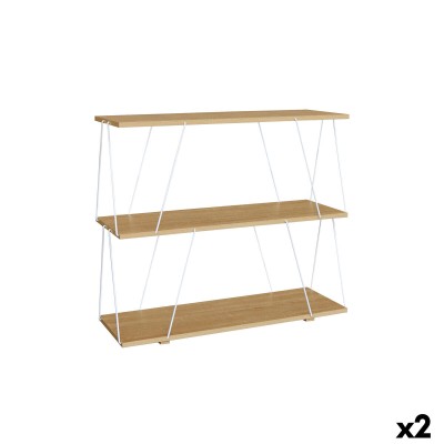 Étagère MobleKit Blanc Marron Bois Métal 80 x 30 x 71,2 cm (2 Unités)