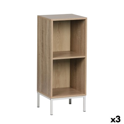 Étagère MobleKit Blanc Marron Métal Bois MDF 30 x 29 x 72 cm (3 Unités)