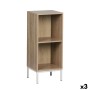 Étagère MobleKit Blanc Marron Métal Bois MDF 30 x 29 x 72 cm (3 Unités)