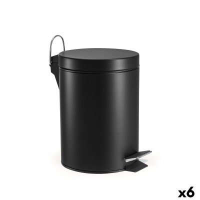 Pedal bin Confortime Black 5 L (6 Units)