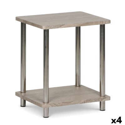 Table d'appoint MobleKit Marron Argenté 34 x 29,5 x 41 cm (4 Unités)