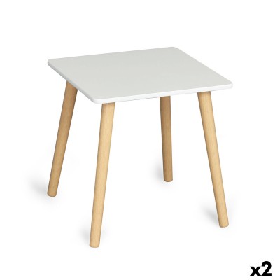 Side table MobleKit White Brown 40 x 40 x 40 cm (2 Units)