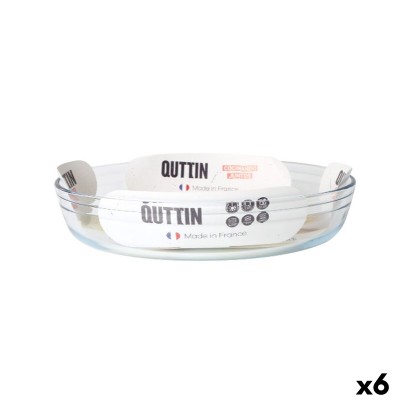 Plat à Gratin Quttin Quttin Transparent verre Oblongue 2,2 L 30,1 x 20,9 x 6,3 cm (6 Unités)