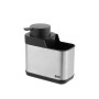 2-in-1 Soap Dispenser for the Kitchen Sink Quttin 13,6 x 8 x 14,5 cm Black Silver (12 Units)