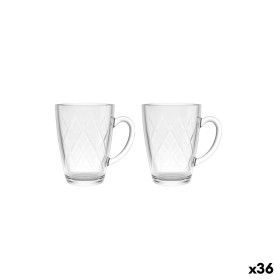 Ensemble de tasses à café La Mediterránea Naira Diamond Transparent 2 Pièces (36 Unités)