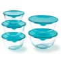Ensemble de Boîtes à Lunch Pyrex Transparent Turquoise 5 Pièces
