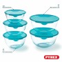 Ensemble de Boîtes à Lunch Pyrex Transparent Turquoise 5 Pièces