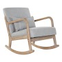 Fauteuil à Bascule DKD Home Decor Gris Naturel Gris clair Lin Bois d'hévéa 66 x 88 x 78 cm