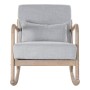 Rocking Chair DKD Home Decor Grey Natural Light grey Linen Rubber wood 66 x 88 x 78 cm