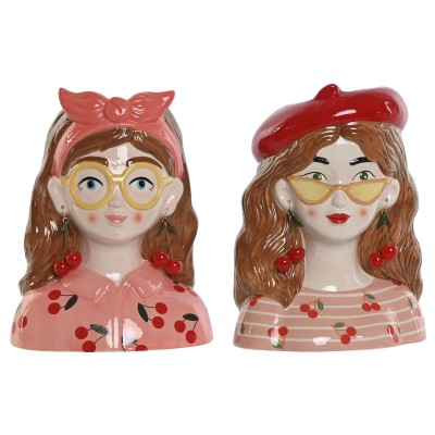 Cache-pot Home ESPRIT Multicouleur Dolomite Urbaine 21 x 14,5 x 27 cm (2 Unités)