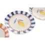 Flat Plate Home ESPRIT Yellow Blue White Orange Stoneware Lemon Mediterranean (4 Units)