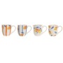 Tasse mug Home ESPRIT Jaune Bleu Blanc Orange Citron méditerranéen Avec relief 360 ml (4 Unités)