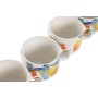 Piece Coffee Cup Set Home ESPRIT Yellow Blue White Orange Metal Dolomite 260 ml