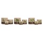Cache-pot Home ESPRIT Marron Vert Céramique Cottage 13,6 X 13,6 X 11,8 CM (3 Pièces) (3 Unités)