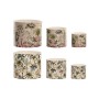 Cache-pot Home ESPRIT Vert Multicouleur Céramique Tropical 13,6 X 13,6 X 11,8 CM (3 Pièces) (2 Unités)