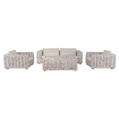 Canapé Home ESPRIT Naturel Bicolore Décapé 220 X 103 X 64 CM (4 Pièces)