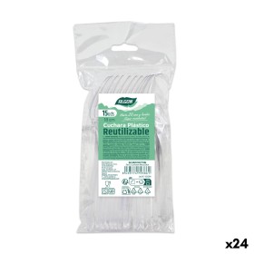 Reusable spoon set Algon Transparent 18 cm 15 Pieces (24 Units)