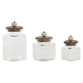 Set de 3 Boites Home ESPRIT Transparent Naturel 1,8 L 3 Pièces