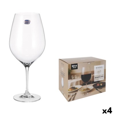 Wine glass set Bohemia Crystal Magna xxl Transparent Glass 1 L 6 Pieces (4 Units)