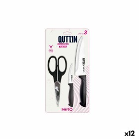 Knife Set Quttin Nero Black 3 Pieces (12 Units)