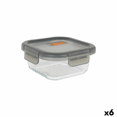 Hermetic Lunch Box MasterChef Grey Transparent Squared 1,1 L (6 Units)