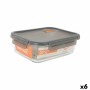 Boîte à lunch hermétique MasterChef Gris Transparent Rectangulaire 1,5 L (6 Unités)