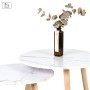 Set of 2 tables Max Home White 48 x 45 x 48 cm