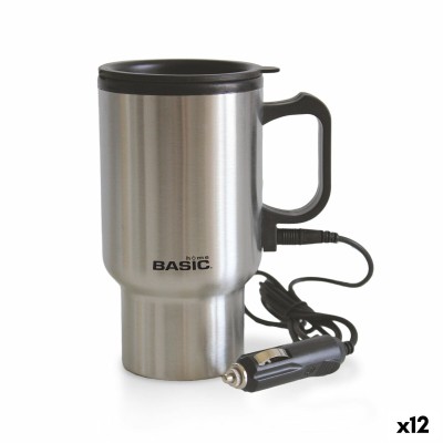 Thermal Cup with Lid Basic Home Silver 400 ml 0,4 l Electric (12 Units)